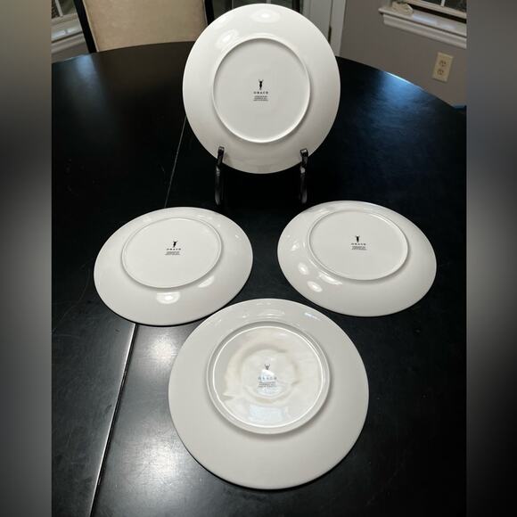 NEW Grace Anthropologie Set 4 Ceramic Parakeet Bird Salad Sandwich Dessert Pl… - Picture 8 of 15